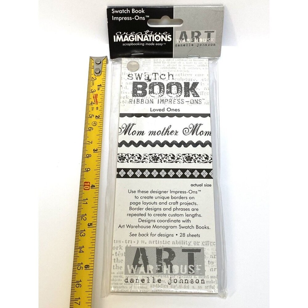 Creative Imaginations Rubons Swatch Book Impress Ons Loved Ones 28 Sheets